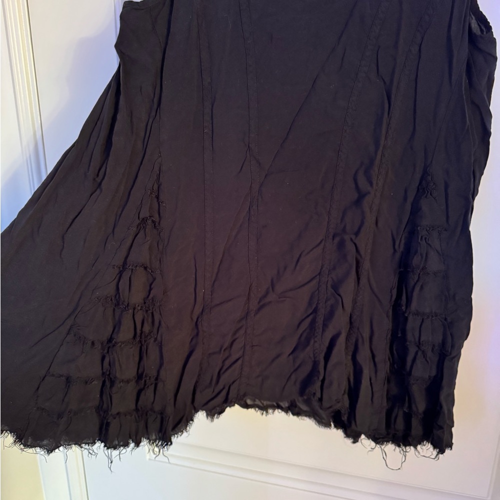 Free People Black Ruched A-Line Tank Top